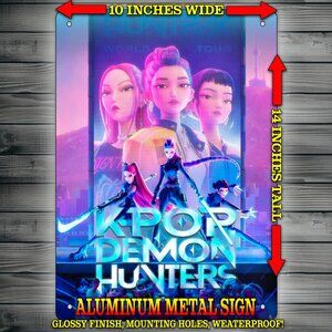 KPOP Demon Hunters Anime Glossy Wall Art Metal Sign 10x14"